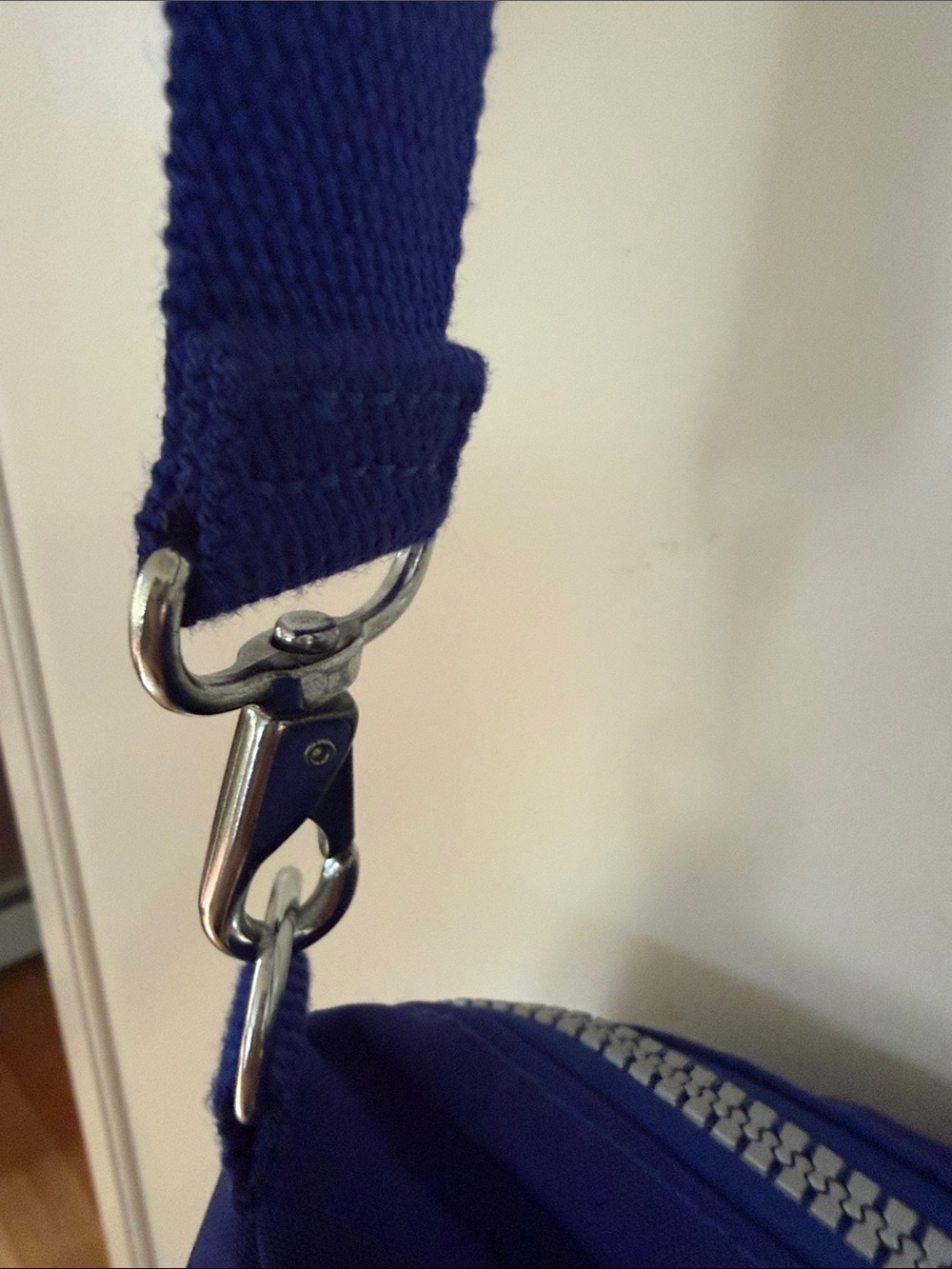 Kipling Royal Blue Crossbody Bag with Monkey Charm 11”X10” - Picture 6 of 10
